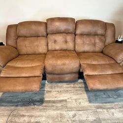 Microfiber Suede Reclining Couch