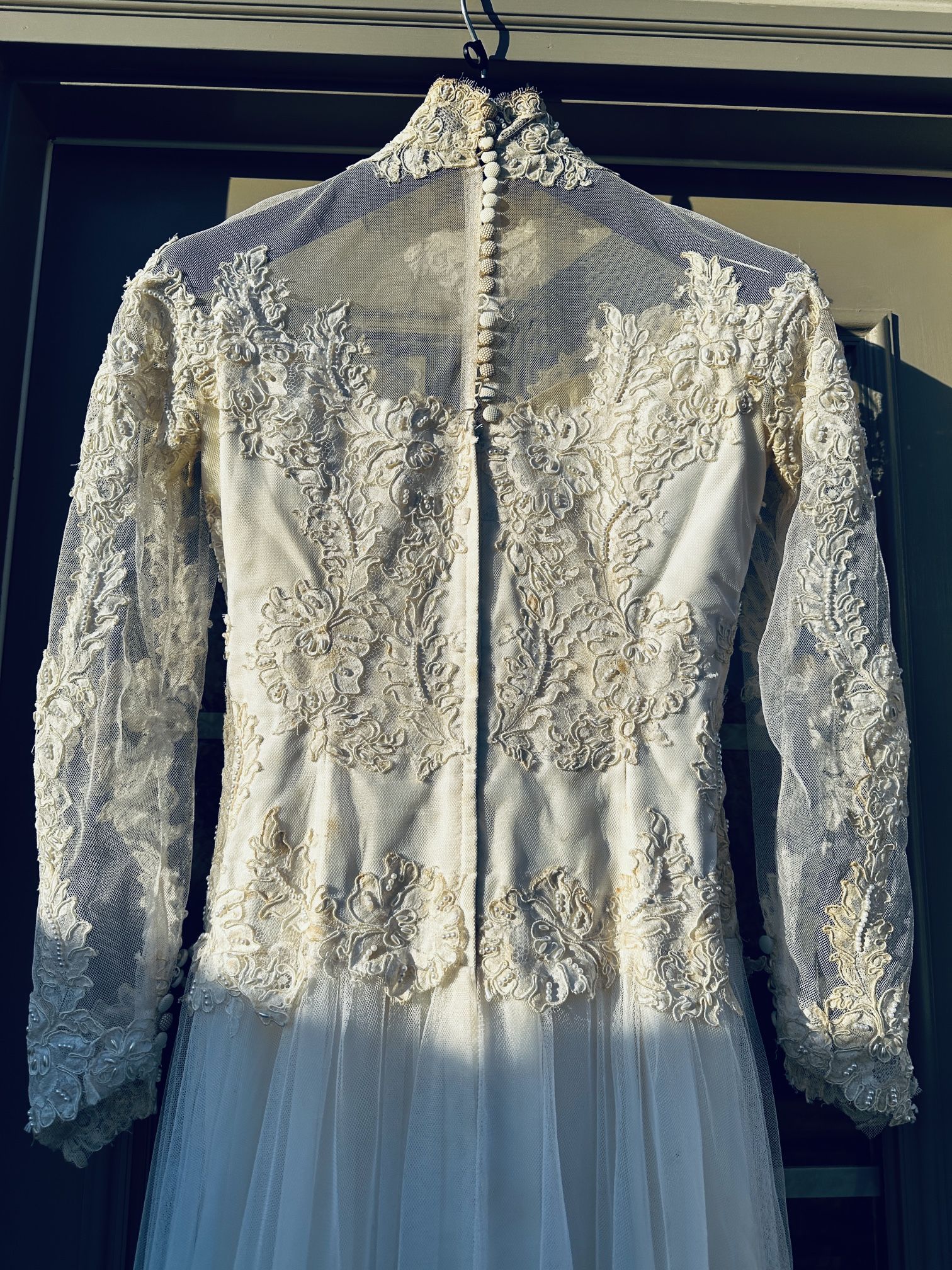 Vintage 1980 Alencon Lace Wedding Dress