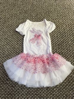 Cherokee White and Pink Bunny Tutu Dress