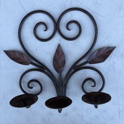 Small Iron Three Candle Wall Hanger