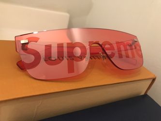 Louis Vuitton x Supreme City Mask SP Sunglasses Red Monogram Logo Glasses