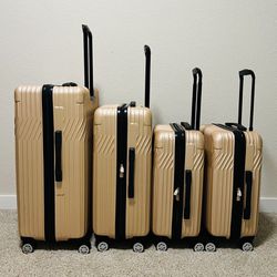 Luggage Set 4-Piece, Hard Side Spinner Wheel, Champagne Color (28”/24”/20”/20”)