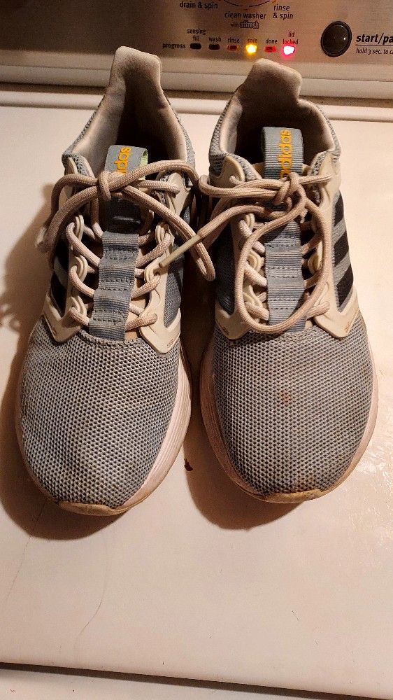 Ladies Light Blue And Grey Adidas Sneakers