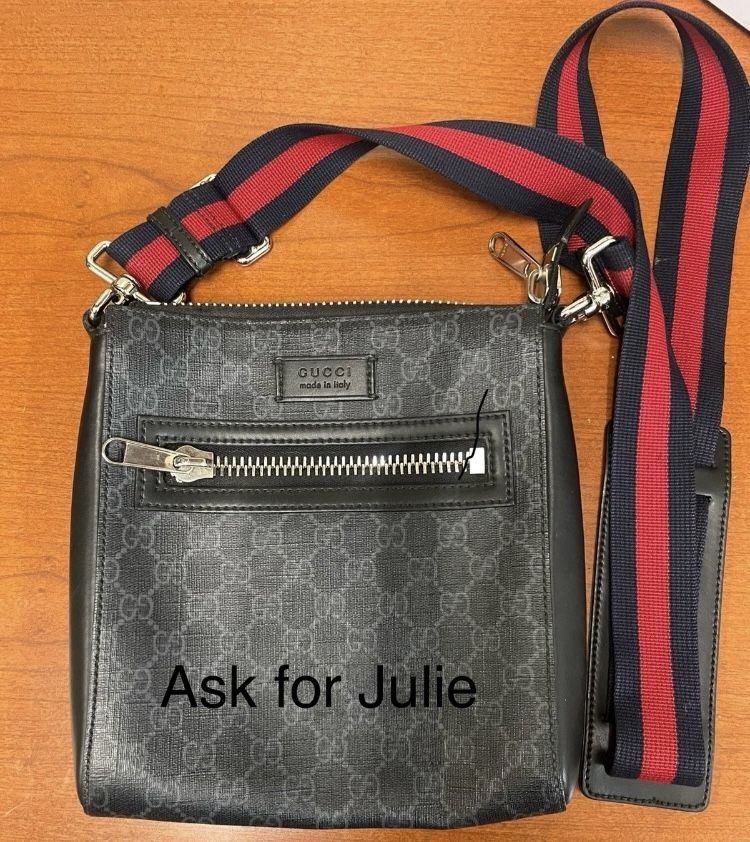Gucci Messenger Bag Black/Gray Canvas 107808-1 JE