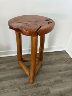 Live Edge Wood Slab Side Table