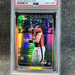 🐎 2024 Bo Nix ROOKIE Prism Refractor PSA 9!! 🐎