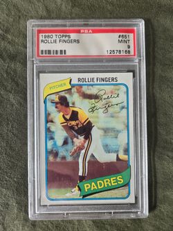 ROLLIE FINGERS 1980 Topps #651 PSA Graded Card MINT 9 MLB San Diego Padres