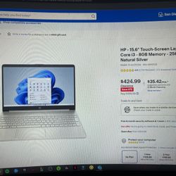 HP 15.6 Touch Screen Laptop- Intel Core I3 8gb Of Ram 256gb SSD