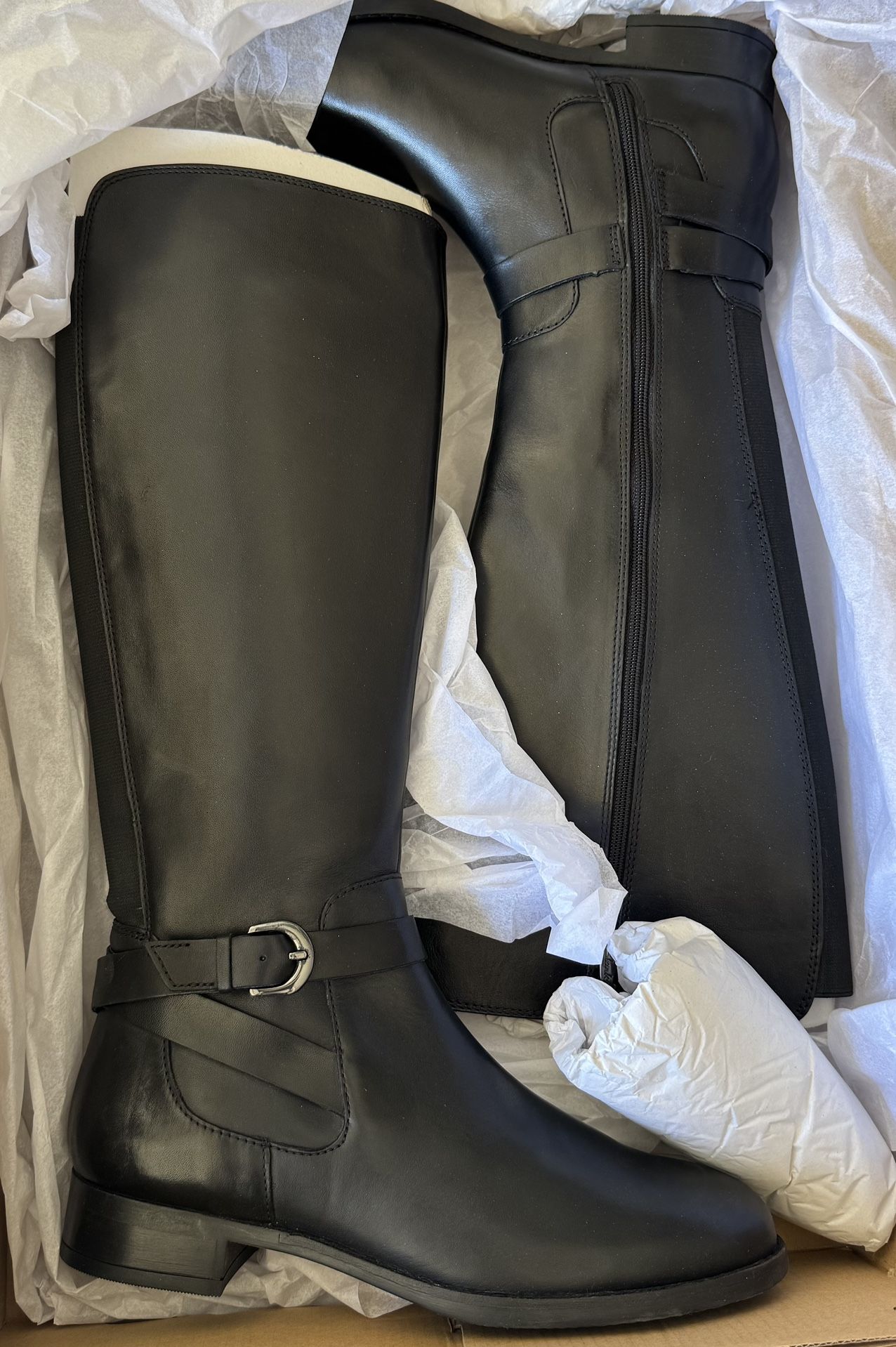 Clark’s Black Leather Riding Boots 8w