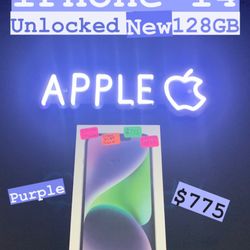 iPhone 14 Unlocked 128GB Purple New
