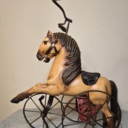 Antique Wooden Carved Carousel Horse Rocking PonyToy Paint Decorated Folk Art  C
