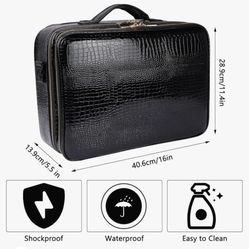 Large makeup travel case organizer