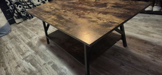 Rustic dark wood coffee table