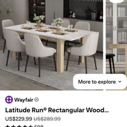 NEW- extendable wood dining table