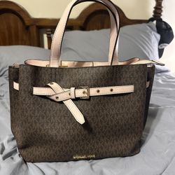 Blush Pink & Brown Michael Kors Handbag + Matching Wallet 💕👜