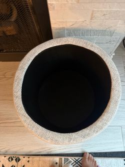 Round Woven Storage Ottoman Pouf