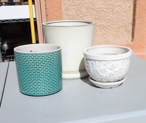Set of 3 Decorative Plant Pots