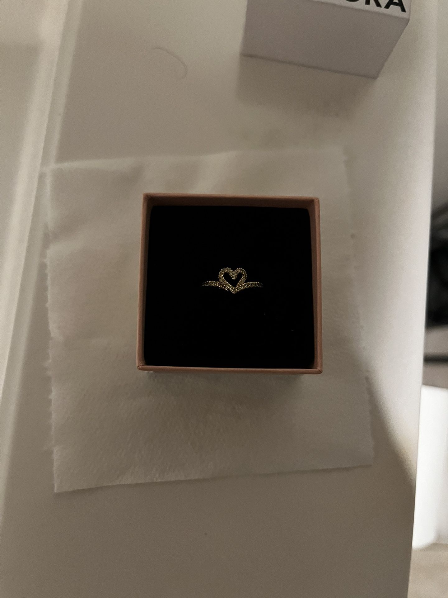 Gold WishBone Pandora Ring