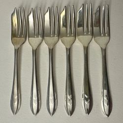 VTG F.G. EPNS Sheffield England "Loxley" 5” Dessert/Pastry Forks Set Of 6