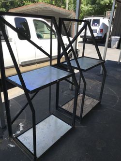 Two metal shelves