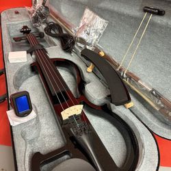 4/4 Black Electric Violin with New Bow, Digital Tuner, Headset, Shoulder Rest, Strings $180 Firm