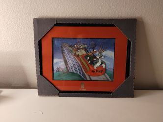 Vintage 1996 Six Flags Special Edition Souvenir Silly-Cell Framed Photo 14"X11"
