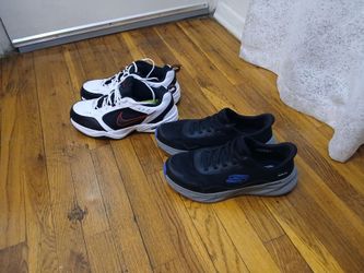 First come first pick up!
All for Only 40 dollars (all paid 150 dollars).
All size 10.5/11.
Insoles New never used!
Nike Air Monarch and Skechers slip
