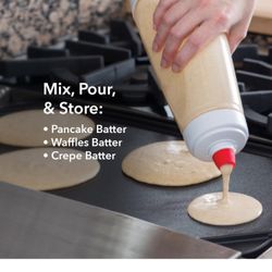 7.4 Whiskware Pancake Art Kit with Batter Mixer, BlenderBall Wire Whisk and 2 Justice League Pancake Shapers