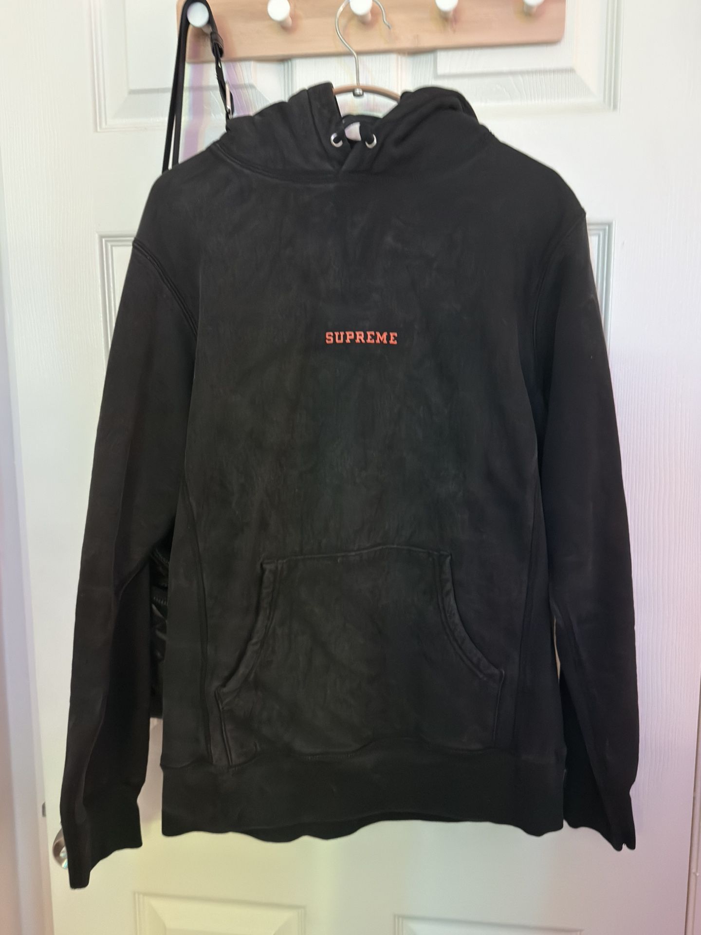 Supreme Black Hoodie Washed Size Medium M Mens