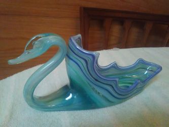 Hand Blown Glass Swan