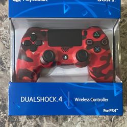 PS4 DualShock 4 Wireless Controller – Red Camouflage (Brand New)