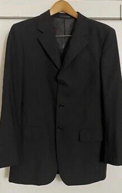 Claiborne Mens Solid Black Three Button