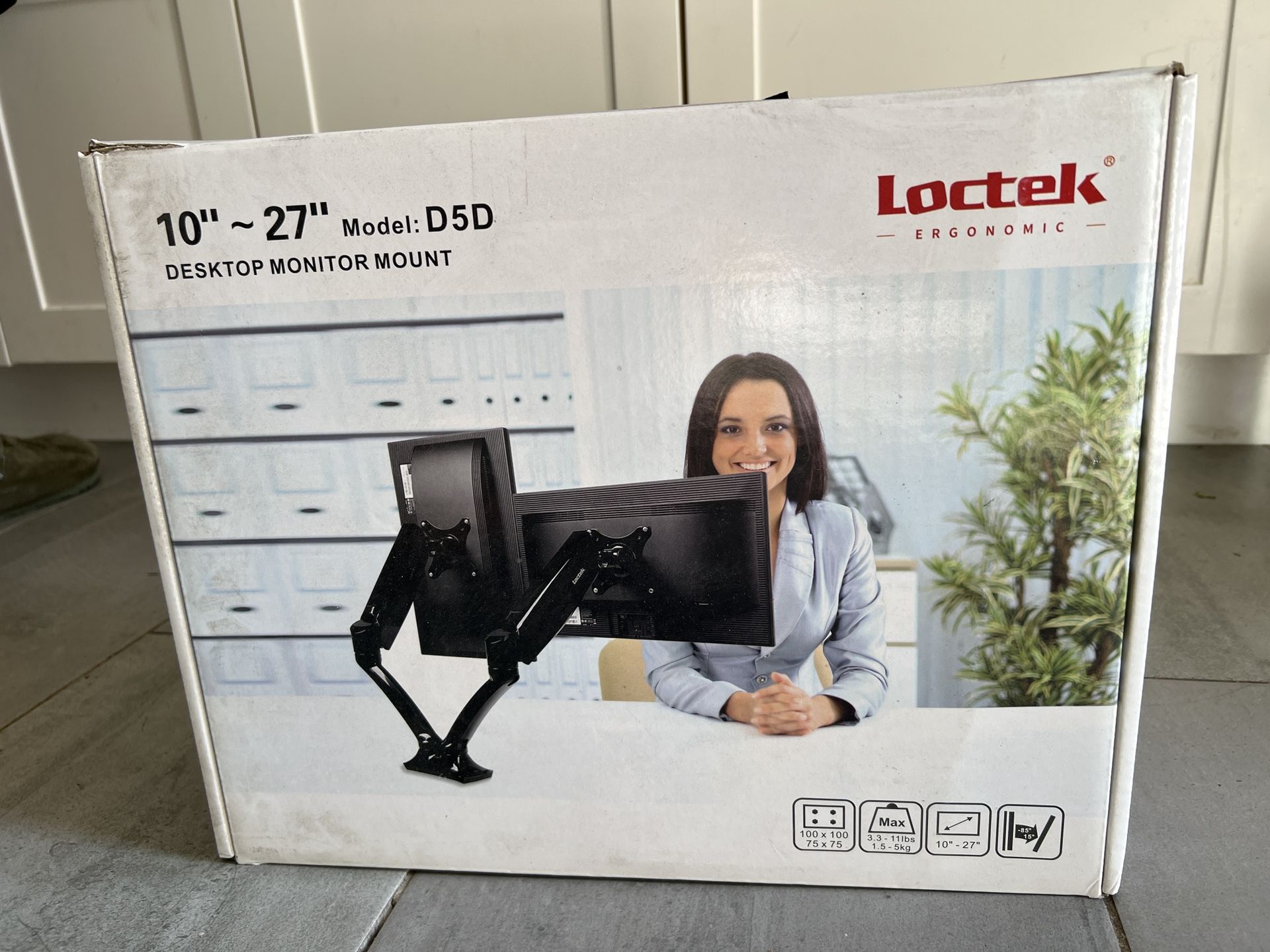 Dual Monitor Arm - Adjustable Gas Spring Desk Mount for 10 to 27 inch VESA Compatible Screens, Full Motion Monitor Stand with C clamp and Grommet Base