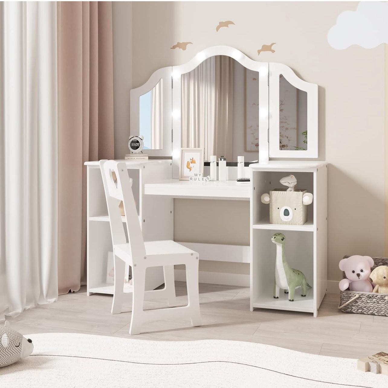 Princess Vanity Table & Chair Set for Girls