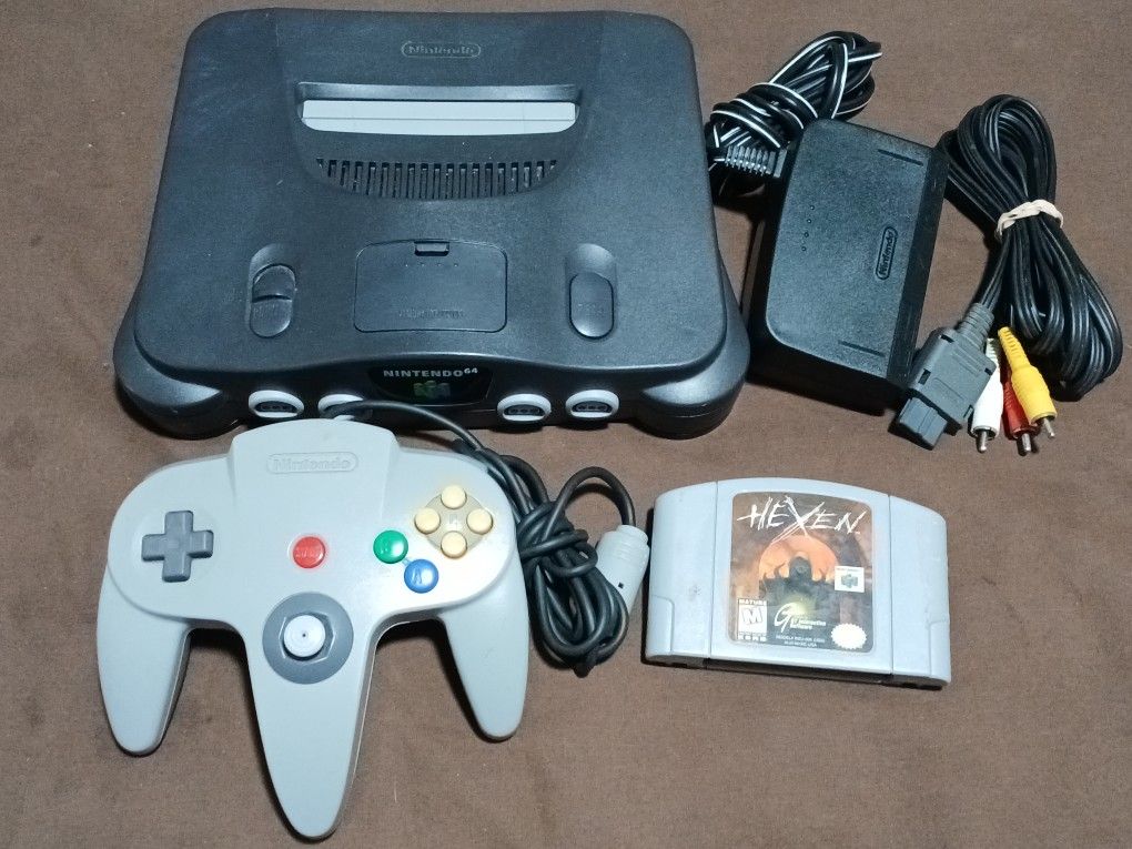 Nintendo 64 Console With Controller And Game. Works