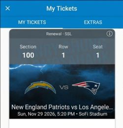 2 chargers v patriots front row 1
