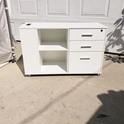 Rolling File Cabinet  With Charger Station/ TV Stand / Printer Station