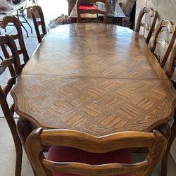 Dining room table with six chairs