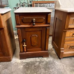 Antique Marble Top End Side Table Victorian 