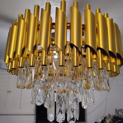 Small Gold Crystals Chandelier