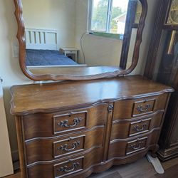 Vintage Dresser And Mirror 