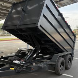 New 8x4x12 Scissor Lift Hydraulic Dump Trailer with Ramps 