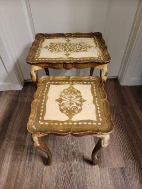 Antique Italian Florentine Nesting Tables Selling Separately