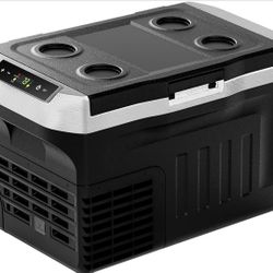 EUHOMY 12 Volt Refrigerator, 22QT(21L) 12V Cooler, Compressor Electric Cooler -4℉~68℉, 12V Fridge 12/24V DC 100-240V AC, Portable Freezer for Camping,