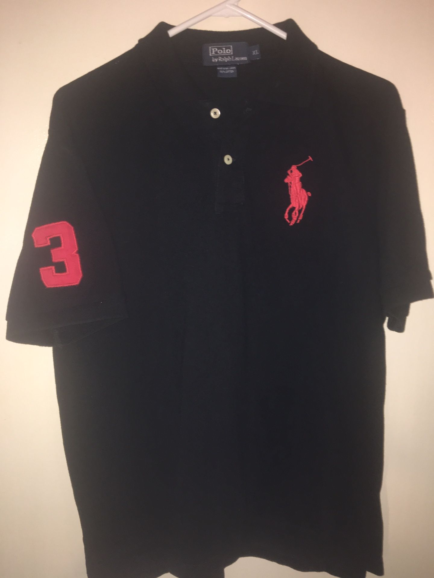 Ralph Lauren Black Polo Big Red Pony Size XL