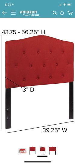 Red linen Twin Headboard for sale