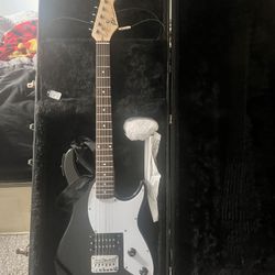 P.B Rock Master Guitar With Case And Amp Cord 
