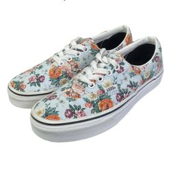 Light Blue Flower Vans Size 8