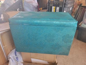 Vintage upholstered storage container