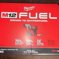 Milwaukee FUEL M12 Brushless SDS Hammer Drill  with Battery, Charger And Bag New